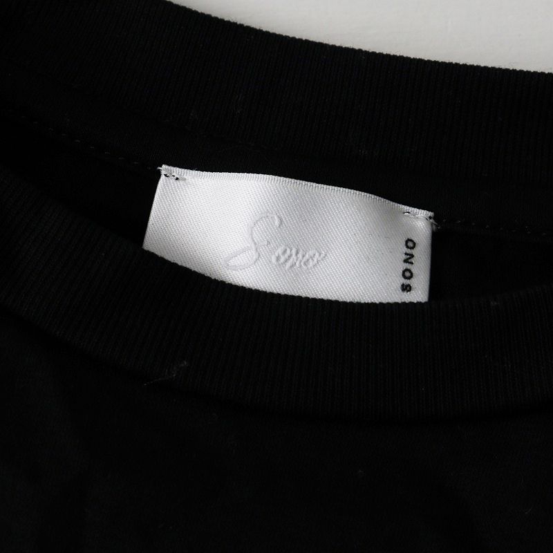 2025AW ソーノ sono ビスチェライクロングTEE F＼ブラック 切替 T