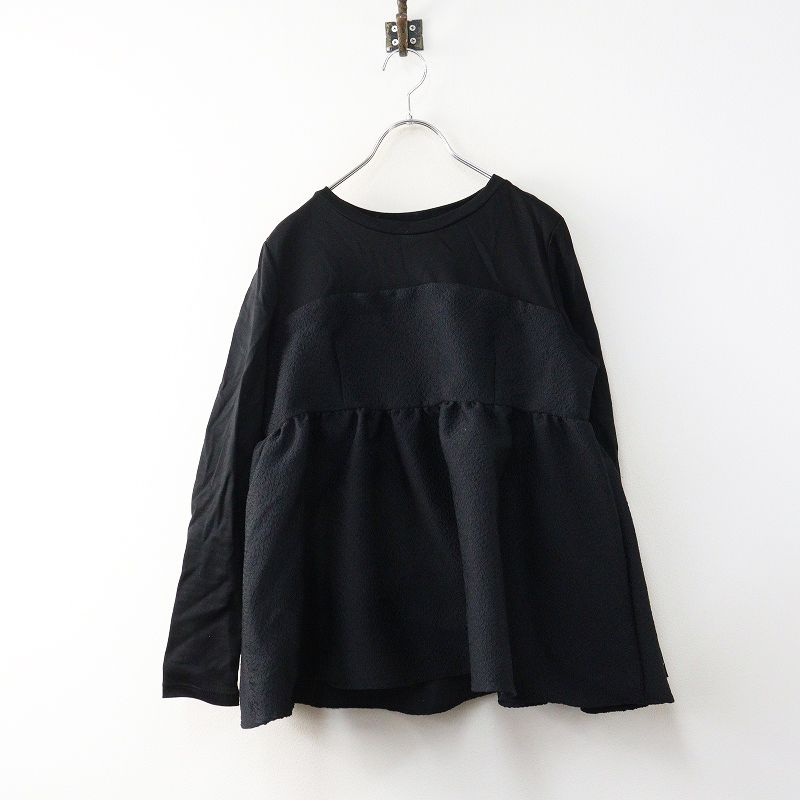 2025 AW ソーノ sono ビスチェライクロングTEE F ブラック 切替 Tシャツ プルオーバー ブラウス ペプラム フ