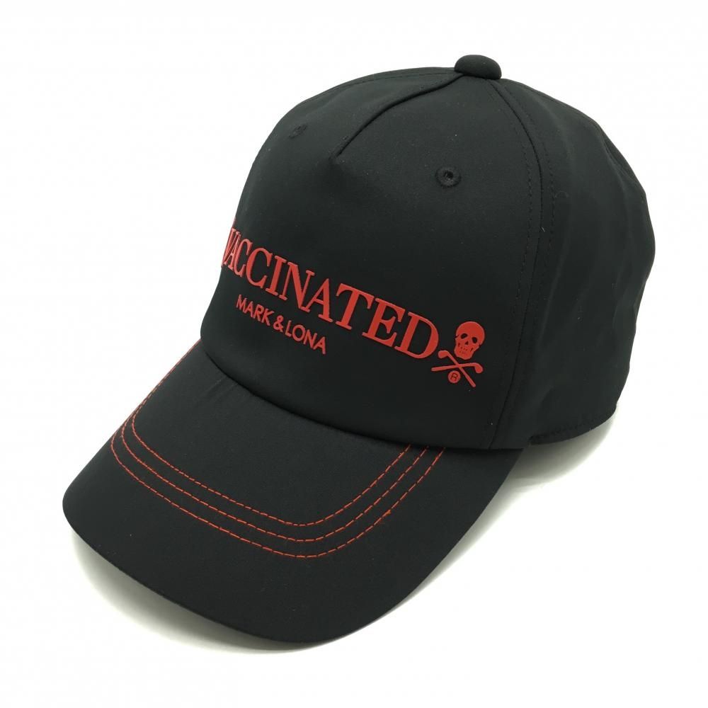 マークアンドロナ キャップ 黒 レッド ロゴ ゴルフウェア MARK＆LONA