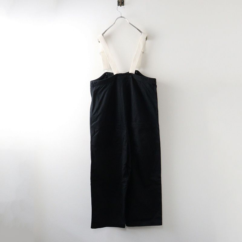 2021 AW ネストローブ nest Robe コットンツイルデッキサロペット F‖ブラック オーバーオール ワイド パンツ