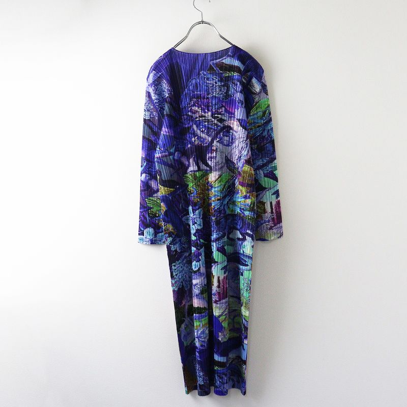 プリーツプリーズ イッセイミヤケ PLEATS PLEASE AURORA JUNGLE オーロラジャングル ワンピース 3┃ ネイビー