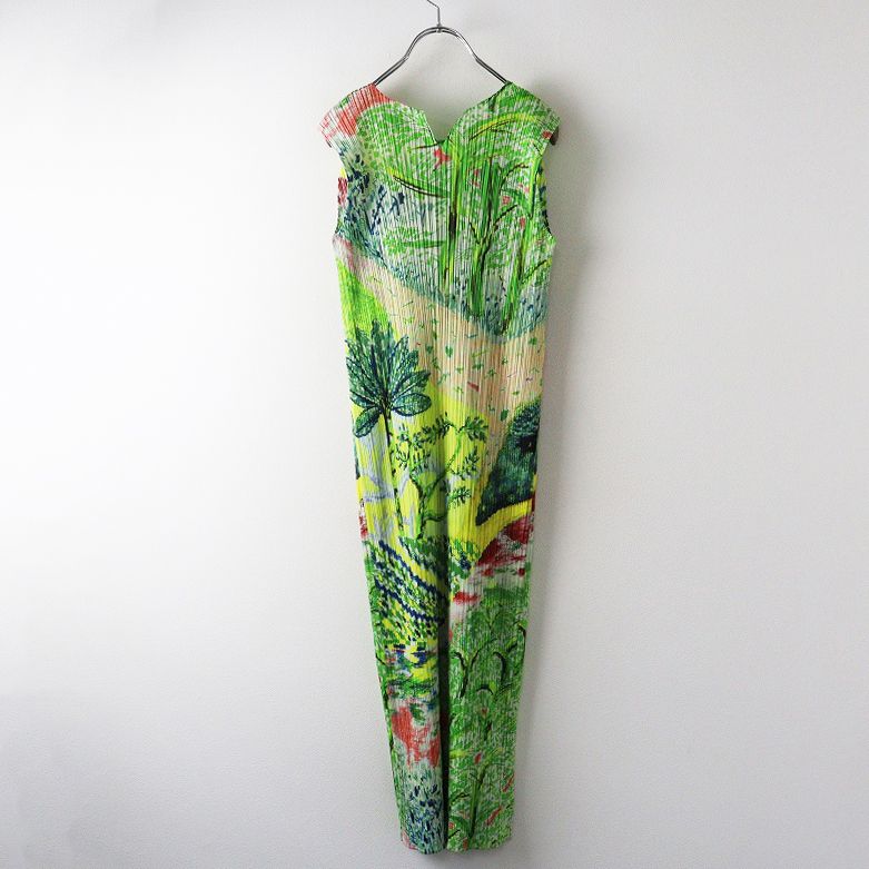 プリーツプリーズ イッセイミヤケ PLEATS PLEASE プロムナード ノースリーブワンピース 2┃ グリーン