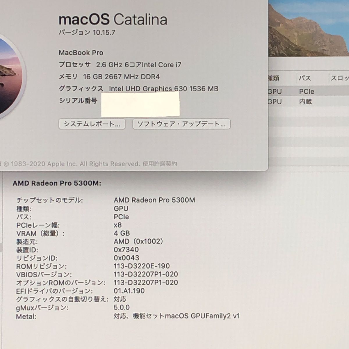 本体のみ Apple MacBook Pro 16インチ 2019 Touch Bar Radeon 5300 M i 7 16 GB 512 A 2141 EMC 3347 MB 260019 382609