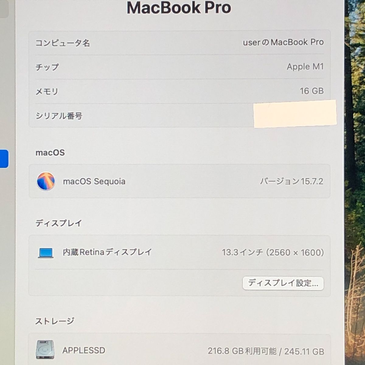 本体のみ Apple MacBook Pro 13インチ M 1 2020 1チップ メモリ16 GB A 2338 EMC 3578 MB 260146 410109