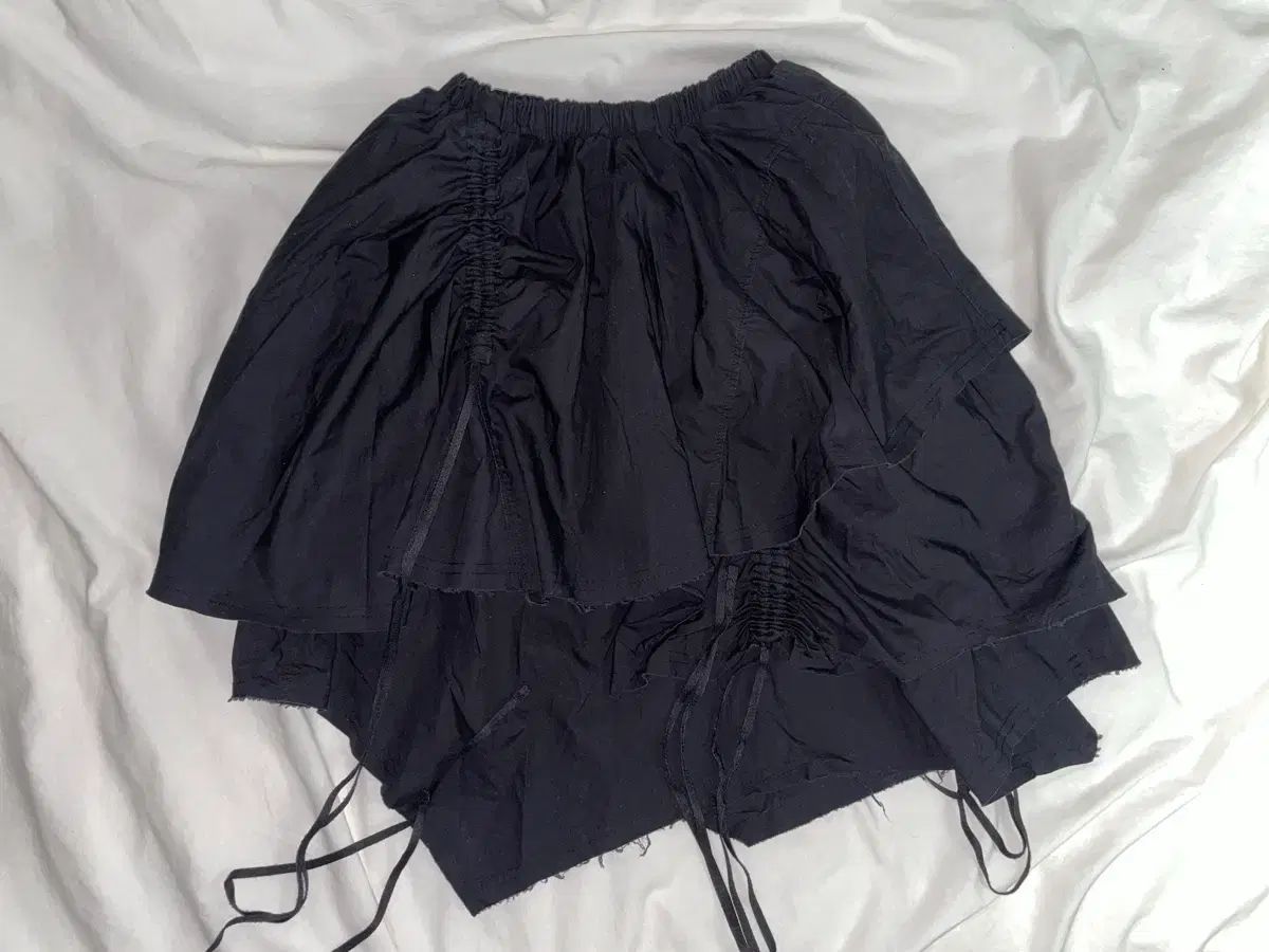NACHE ナチェ レイヤード ドレープ スカート ブラック