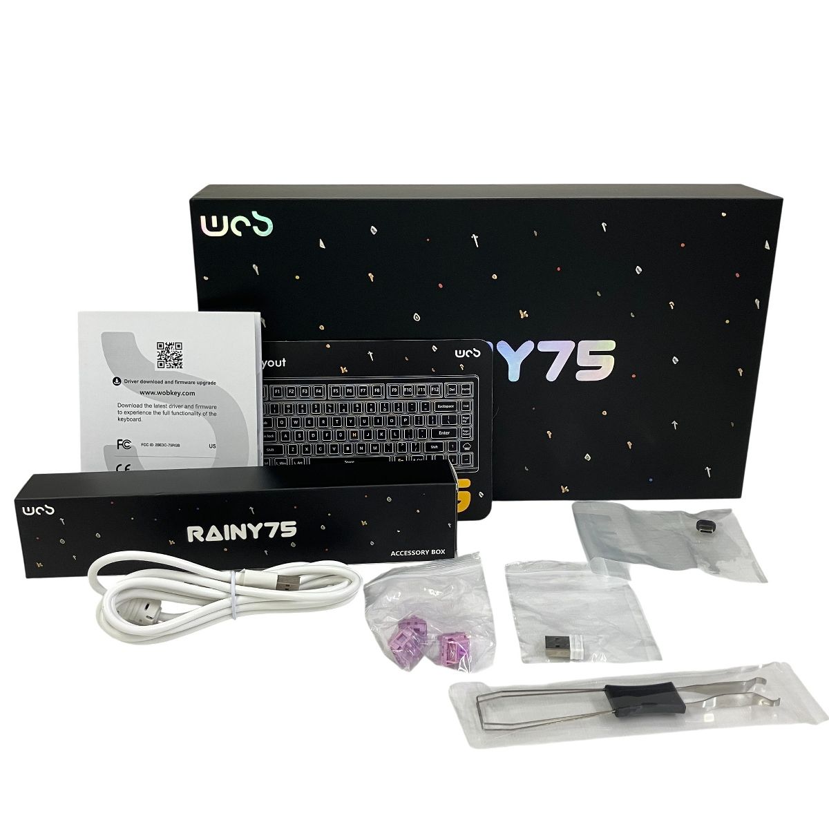 WOBKEY Rainy 75 ワイヤレス メカニカルキーボード アルミ筐体 レシーバー付属 配列 良好
