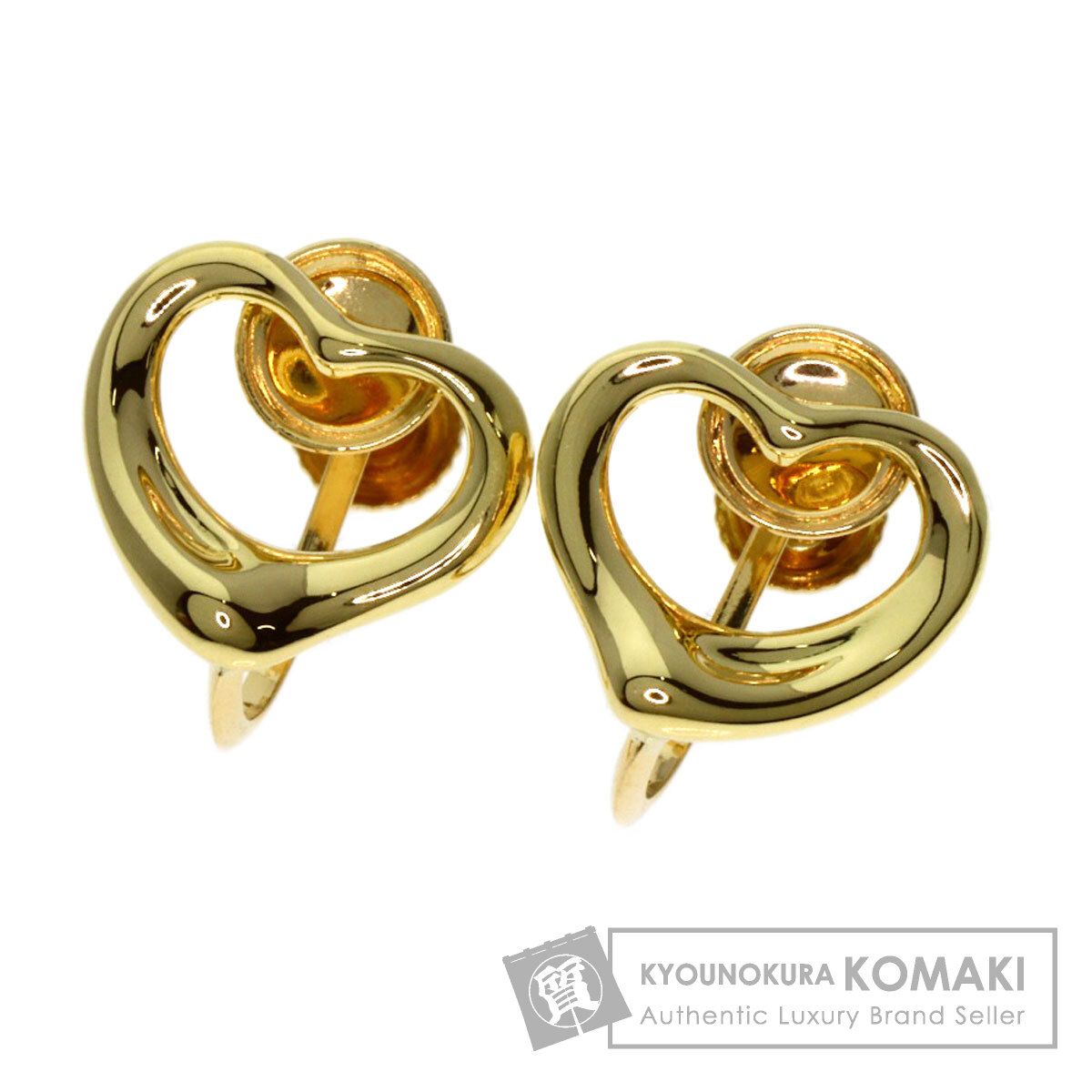 TIFFANY Co ティファニー オープンハート イヤリング K 18 YG レディース