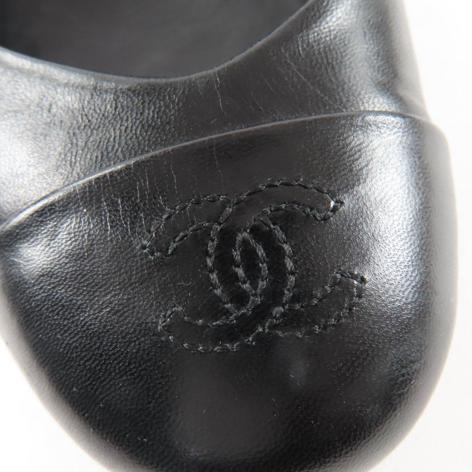 良品☆CHANEL シャネル G28997 ココマーク バレリーナ レザー フラット