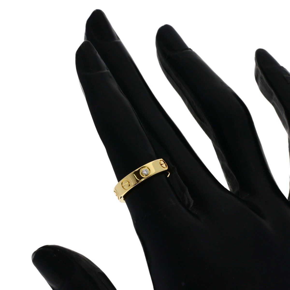 【美品・付属品あり】Cartier ミニラブリング K18YG ダイヤ1P 8号 CARTIER カルティエ ミニラブリング 1P ダイヤモンド #47 リング・指輪