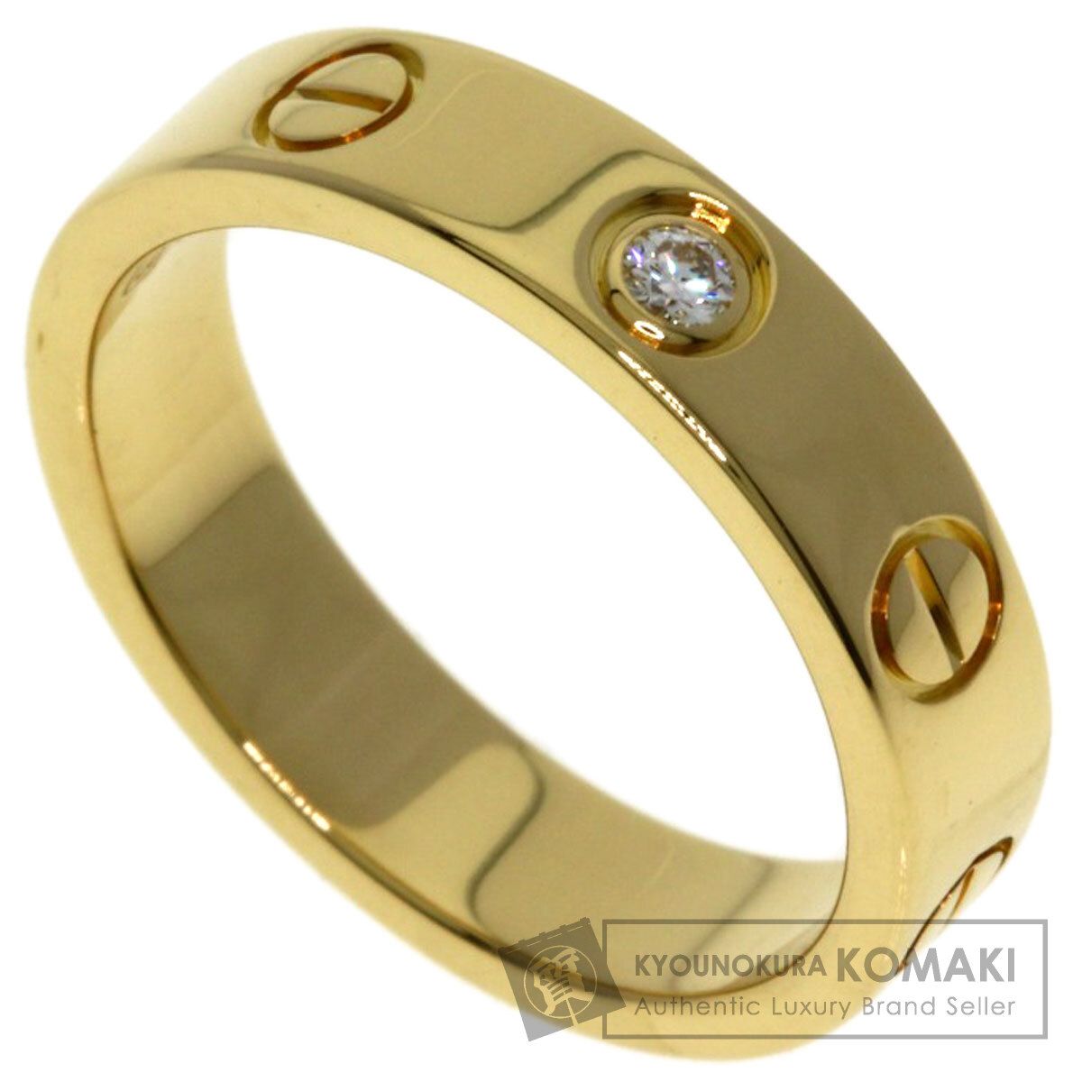【美品・付属品あり】Cartier ミニラブリング K18YG ダイヤ1P 8号 Cartier（カルティエ） ミニラブ ダイヤモンド1P リング 指輪 9号 18金