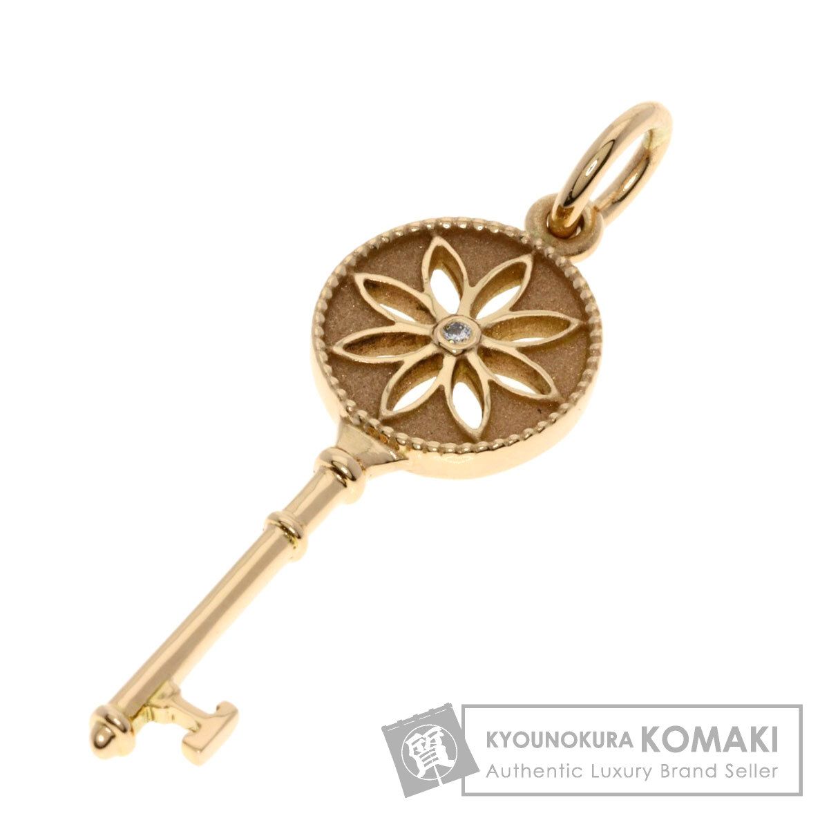 TIFFANY Co ティファニー デイジー キー スモール 1 P ダイヤモンド ペンダントトップ K 18 PG レディース
