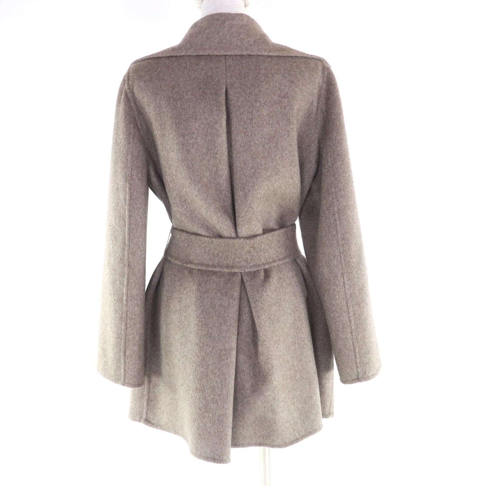 極美品☆Max Mara マックスマーラ カシミヤ100％ 白タグ ベルテッド