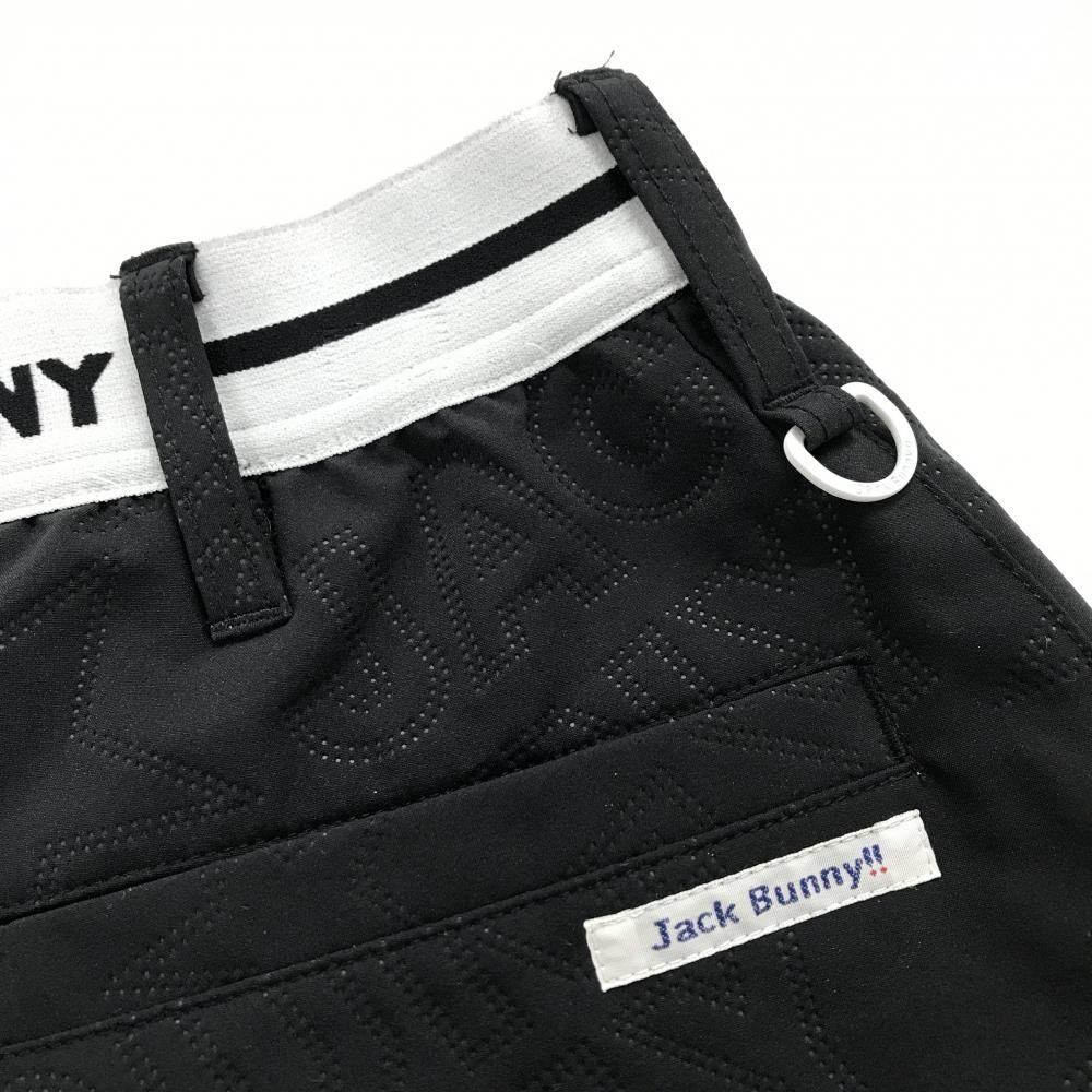 超美品】ジャックバニー スカート 黒 ロゴ地模様 裾プリーツ