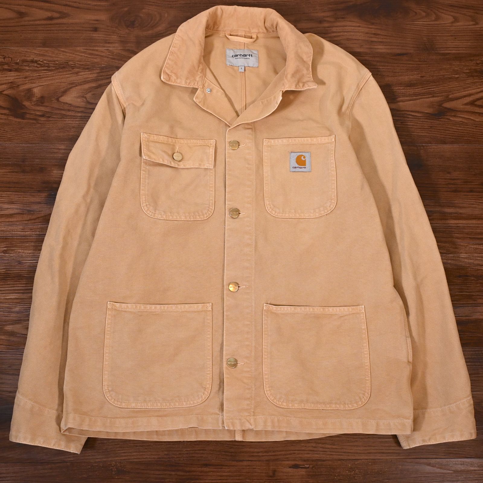 裏地なしcarhartt カーハートミシガンカバーオール　Lデッドストック 裏地なしcarhartt カーハートミシガンカバーオール Lデッドストック