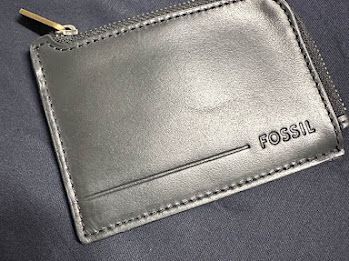 Fossil フォッシル コインケース アレン レザー ジップ カードケース ブラック FO 314