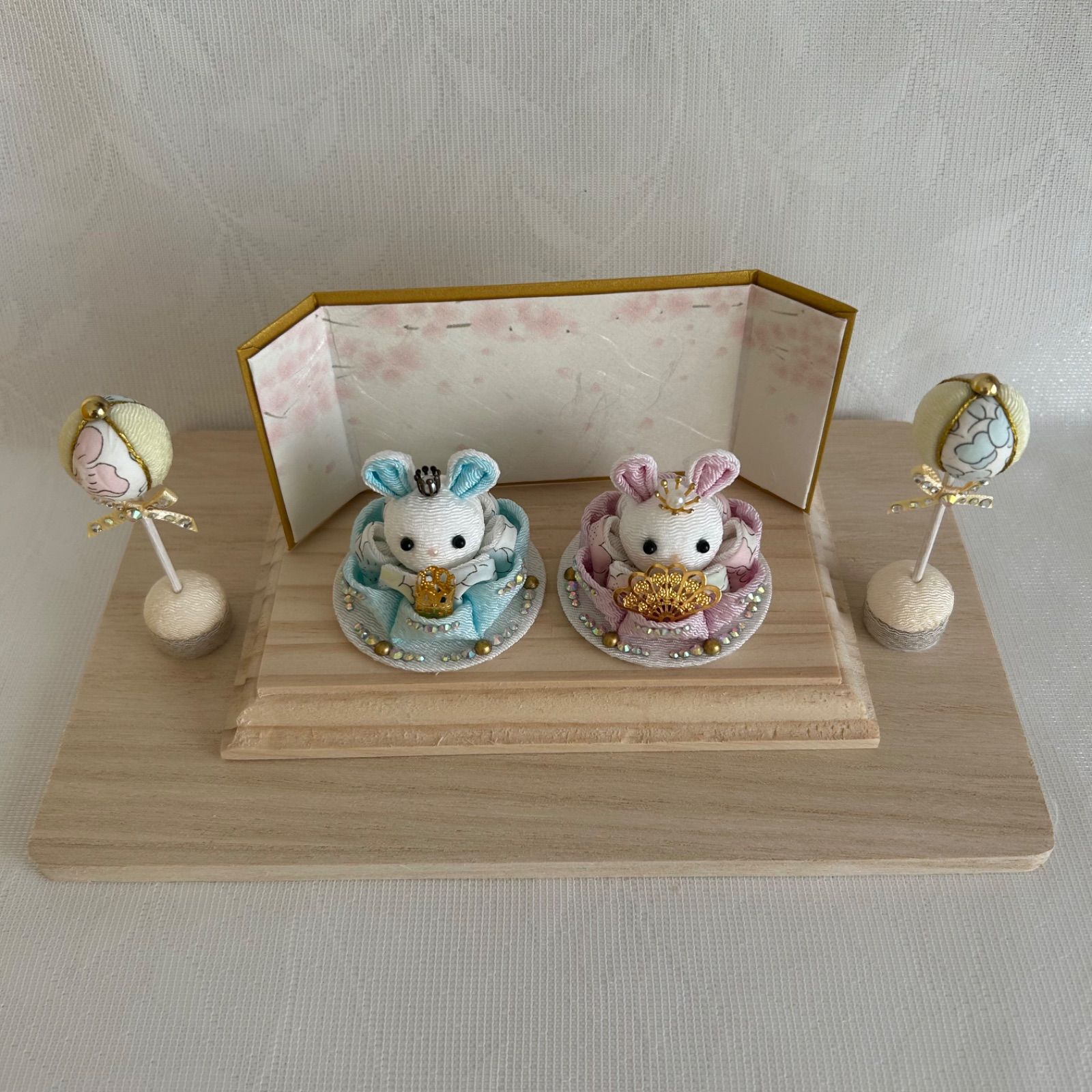 雛人形 お雛様 ハンドメイド リバティ つまみ細工 おしゃれ くま ねこ