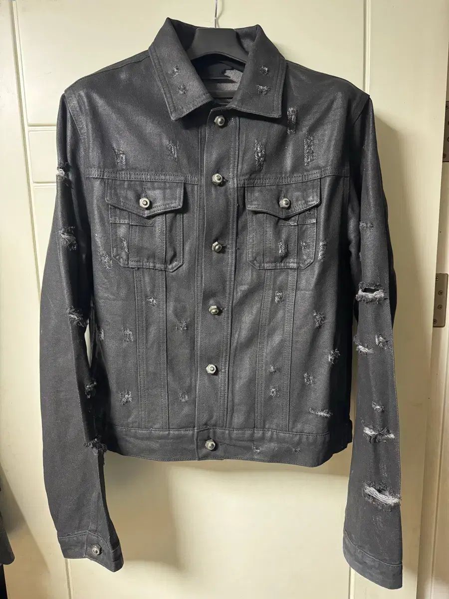 Dior風 ダメージ コーティング トラッカー ジャケット