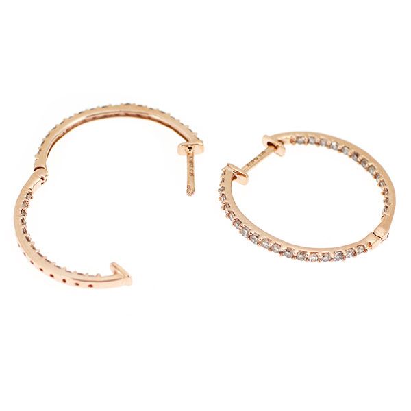 JF158★高級 ダイヤモンド0.3ct K18PG フープピアス K18PG シングルカット ダイヤモンド フープ ピアス 0.50ct - メルカリ