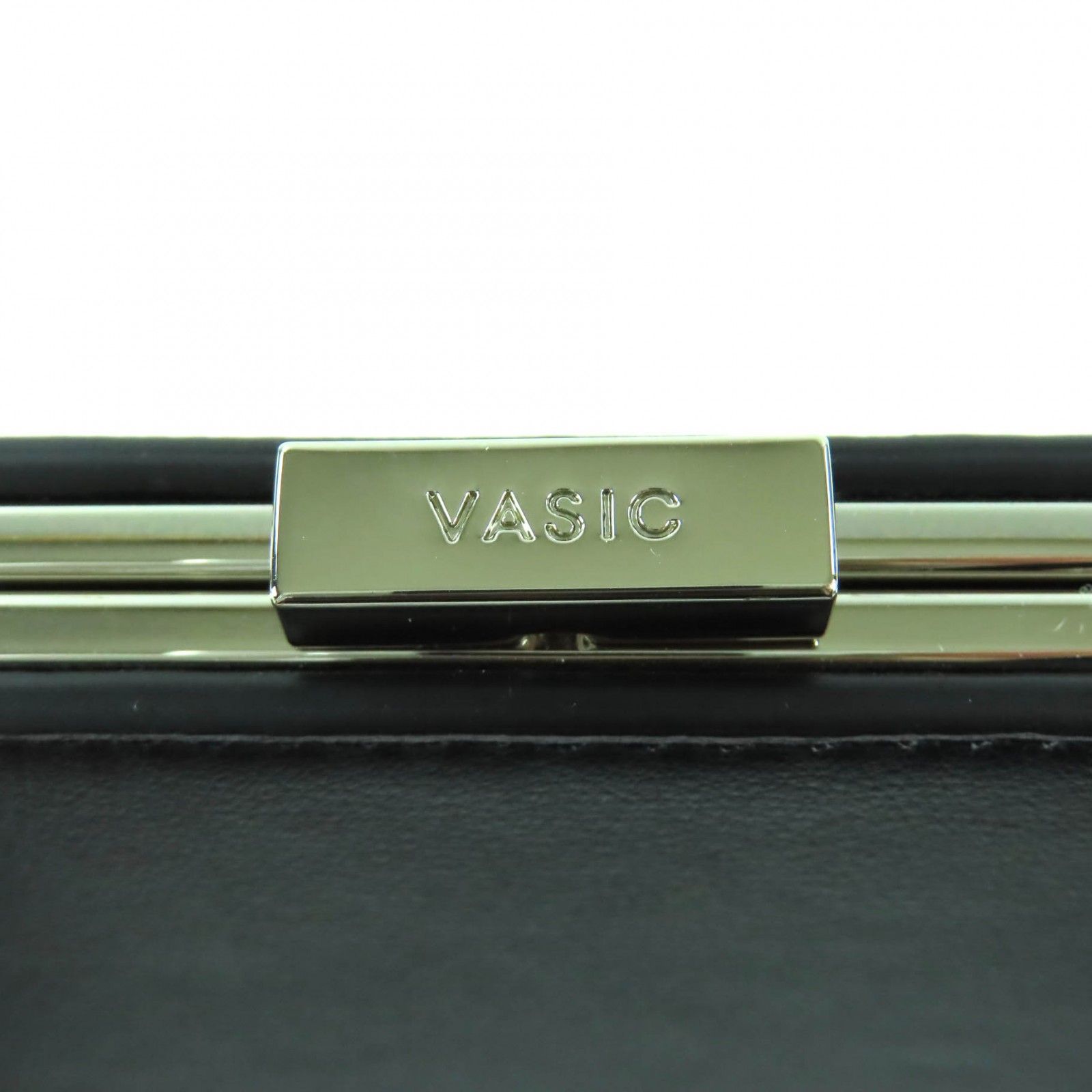 極美品☆VASIC ヴァジック EMMA エマ ロゴ刻印 がま口デザイン レザー