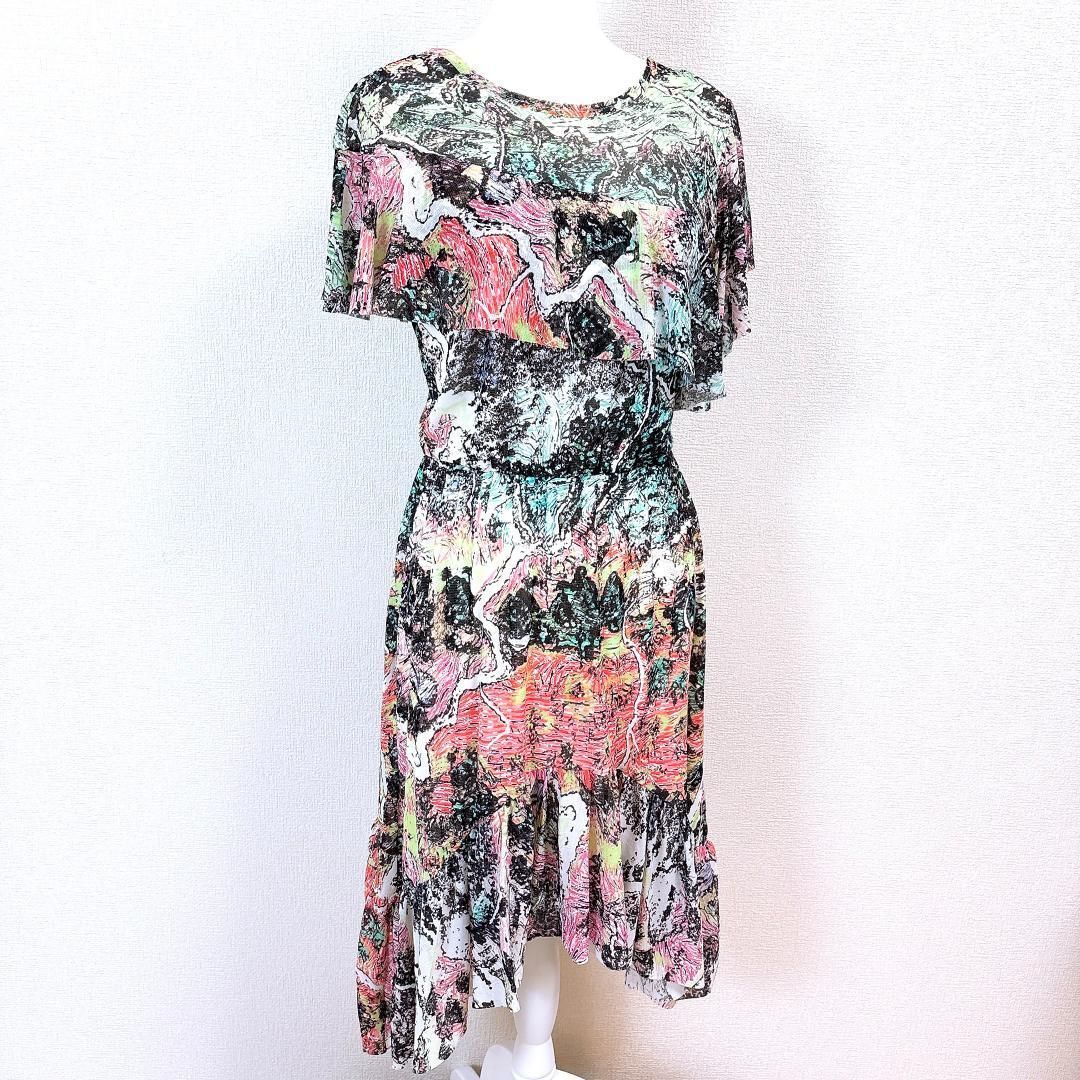 TAM 半袖パワーネットワンピース 42 総柄