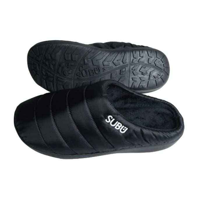SUBU サンダル メンズ レディース SUBTK スリッパ 暖かい 保温 冬スリッパ 撥水 低反発 起毛 ブラック BLACK 24 0 25 5 cm 並行輸入品 m