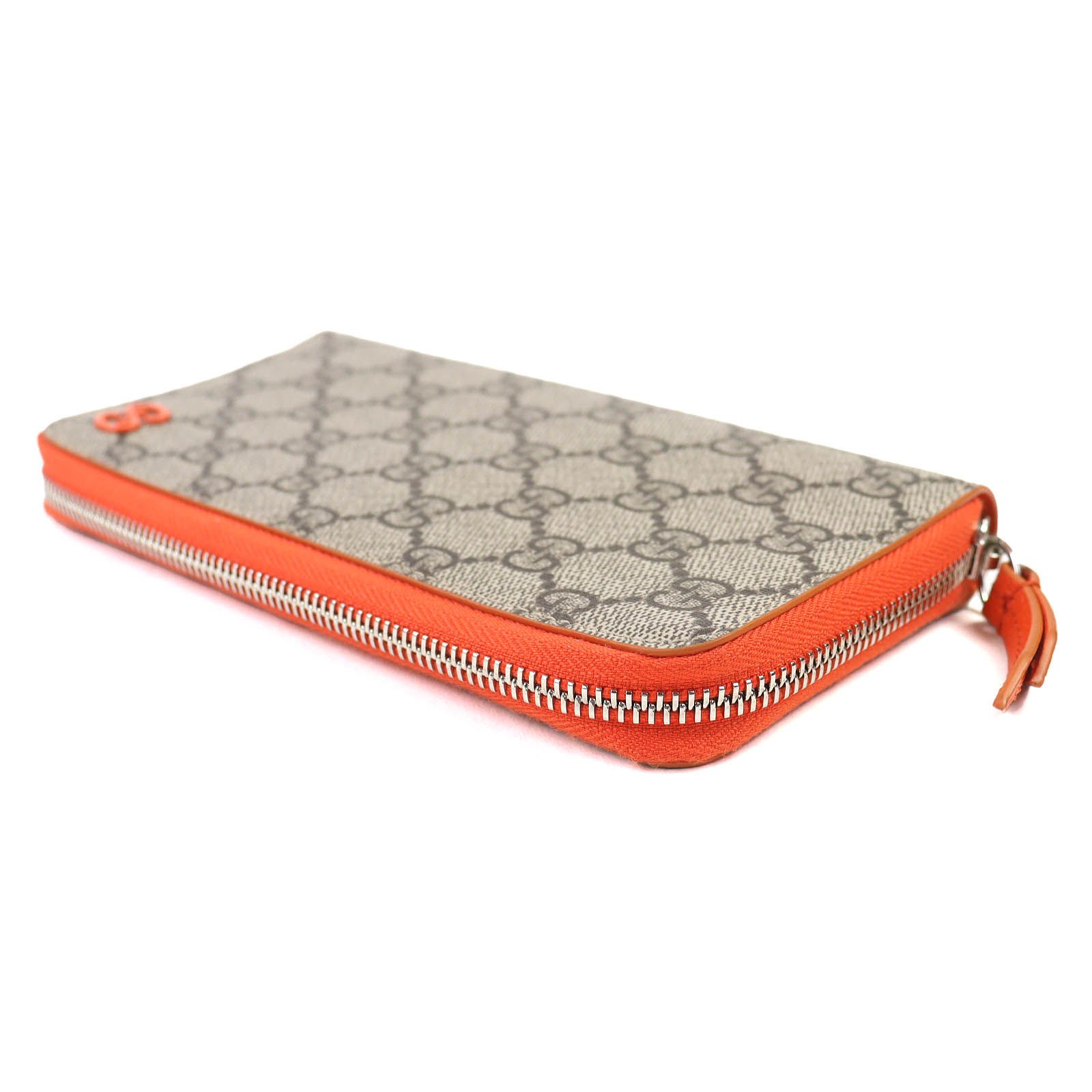 美品△GUCCI グッチ 822051 GGキャンバス レザー使い ラウンドジップ