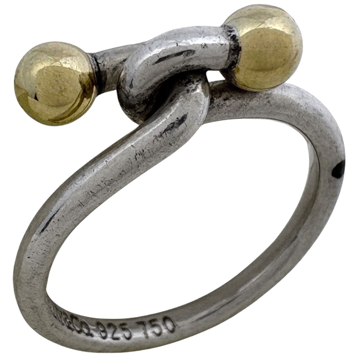 7.5号 ティファニー フック&アイ ラブノット リング　925 750 k18 ティファニー TIFFANY&Co. ノット リング ラブ フック＆アイ 指輪 K18