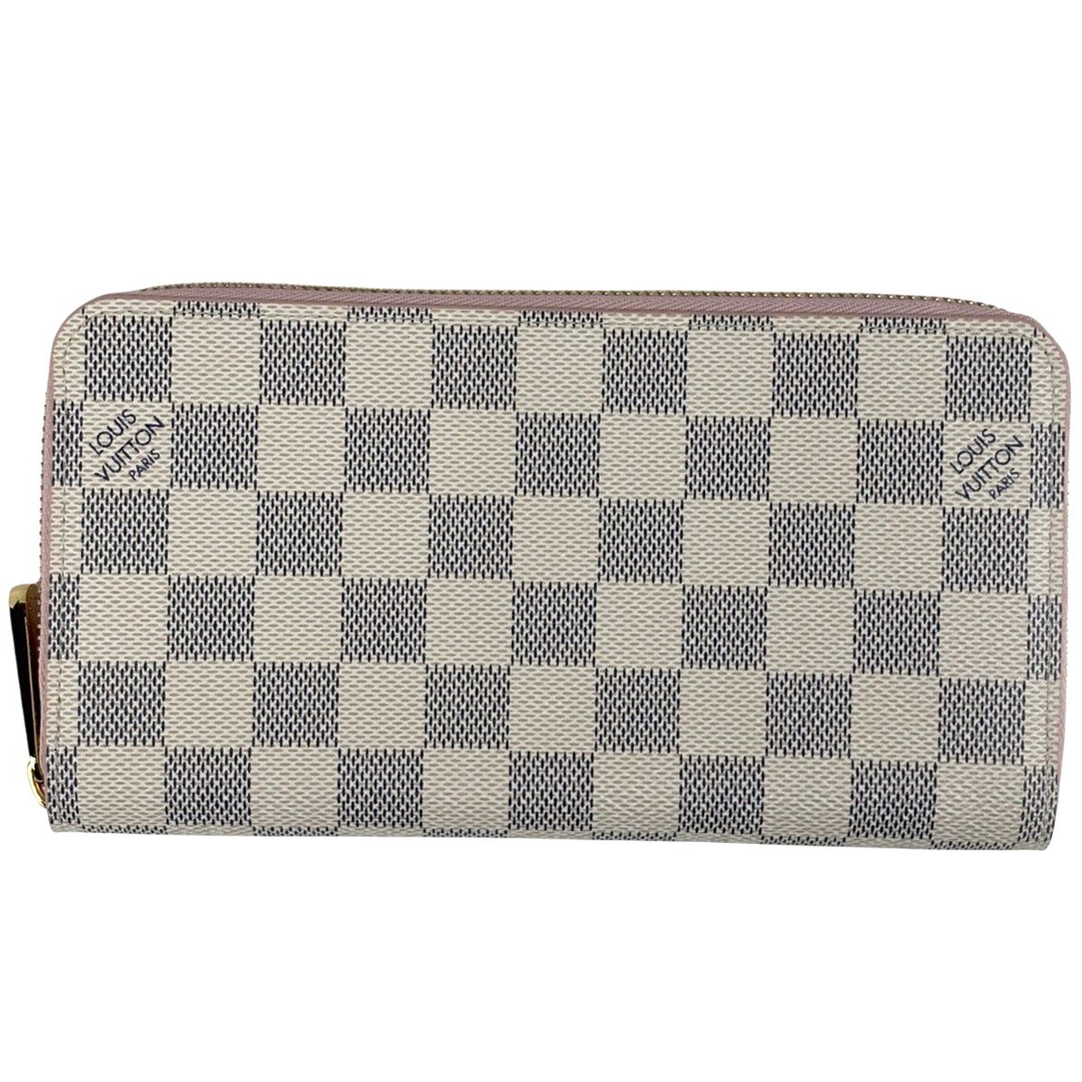 ルイ ヴィトン Louis Vuitton ジッピーウォレット ラウンドファスナー 長財布 ダミエアズール ホワイト ローズバレリーヌ N 63503 レディース