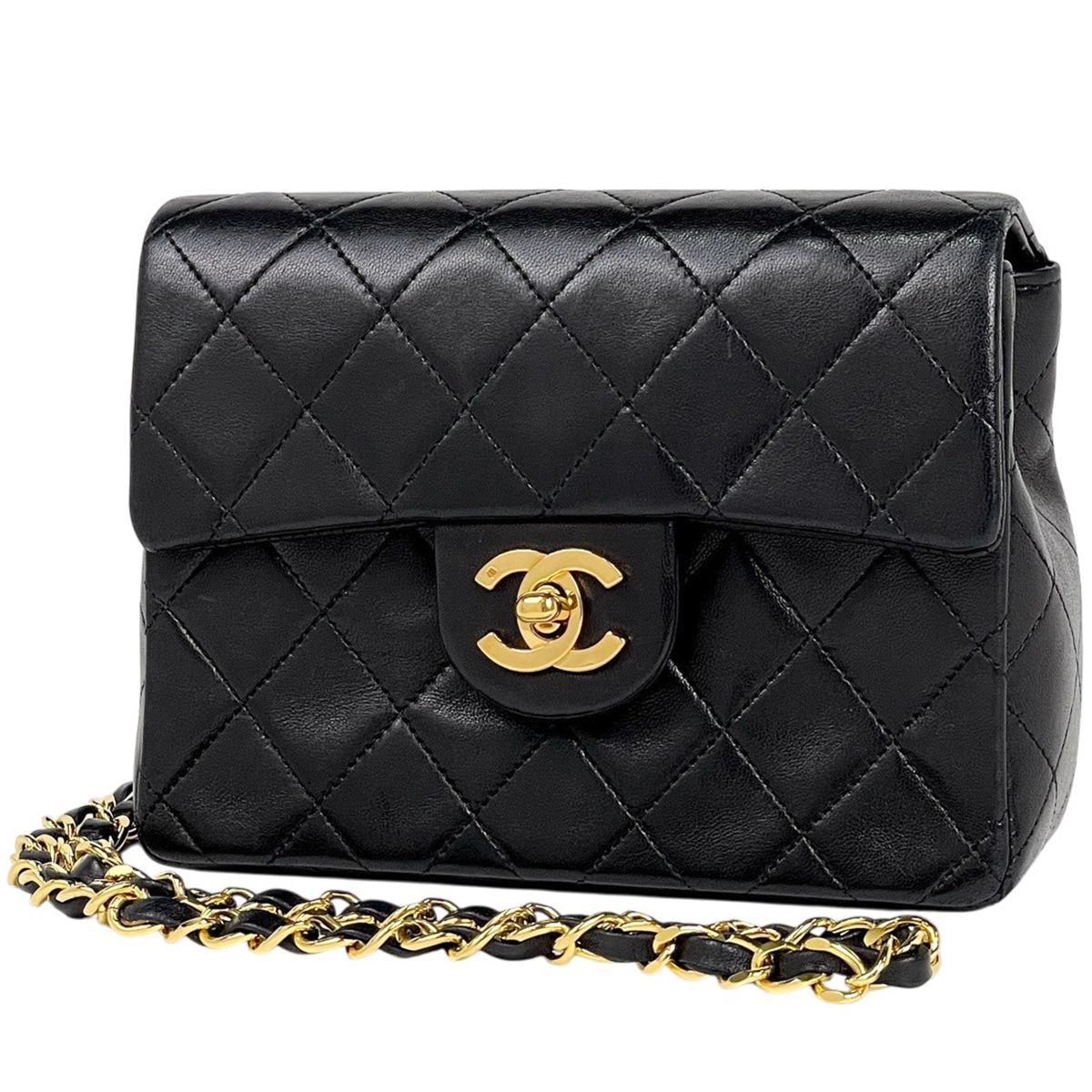 シャネル CHANEL ミニ マトラッセ シングルフラップ チェーン
