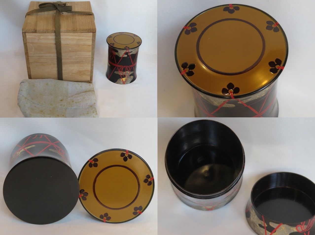  十二月 特売品 木製本漆塗 皷形莨具 巻きたばこ入 莨入 茶道具 税込 急須 日本茶用品 茶器