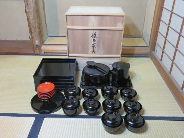 初売り 平安 川瀬表完作 木製本漆塗懐石道具一式 税込