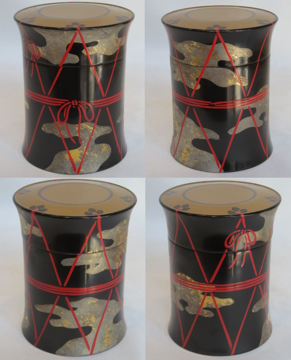 十二月 特売品 木製本漆塗 皷形莨具 巻きたばこ入 莨入 茶道具 税込