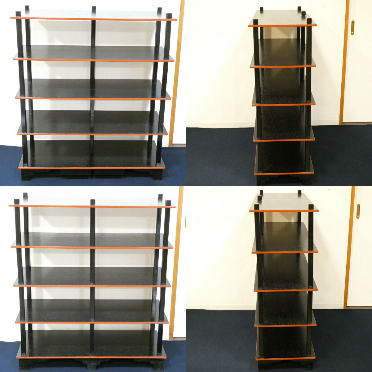 【引き出し付】懐石道具 木製組立式 五段配膳棚 水屋棚 紙箱入り 配膳棚 引き出し付】懐石道具 木製組立式 五段配膳棚 水屋棚