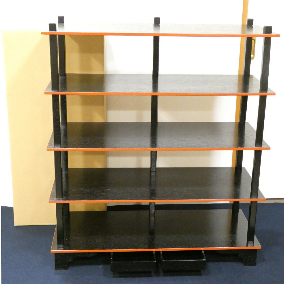 引き出し付 木製柱 懐石道具 木製組立式 五段配膳棚 1 水屋棚 水谷棚 紙箱入り 和風陳列棚 品