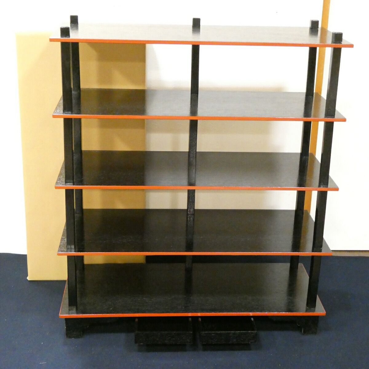 引き出し付 木製柱】懐石道具 木製組立式 五段配膳棚 （2）水屋棚 水谷