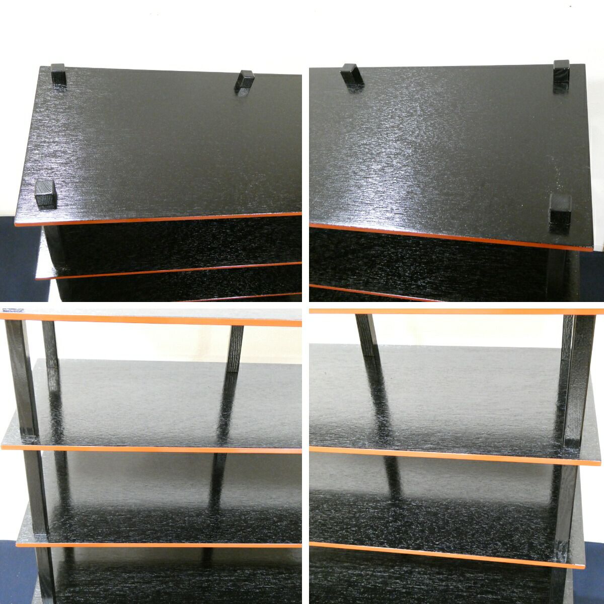 【引き出し付】懐石道具 木製組立式 五段配膳棚 水屋棚 紙箱入り 引き出し付 木製柱】懐石道具 木製組立式 五段配膳棚 （2）水屋棚 水谷