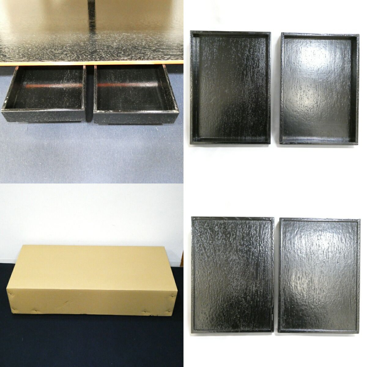 【引き出し付】懐石道具 木製組立式 五段配膳棚 水屋棚 紙箱入り 引き出し付】懐石道具 木製組立式 五段配膳棚 水屋棚 紙箱入り