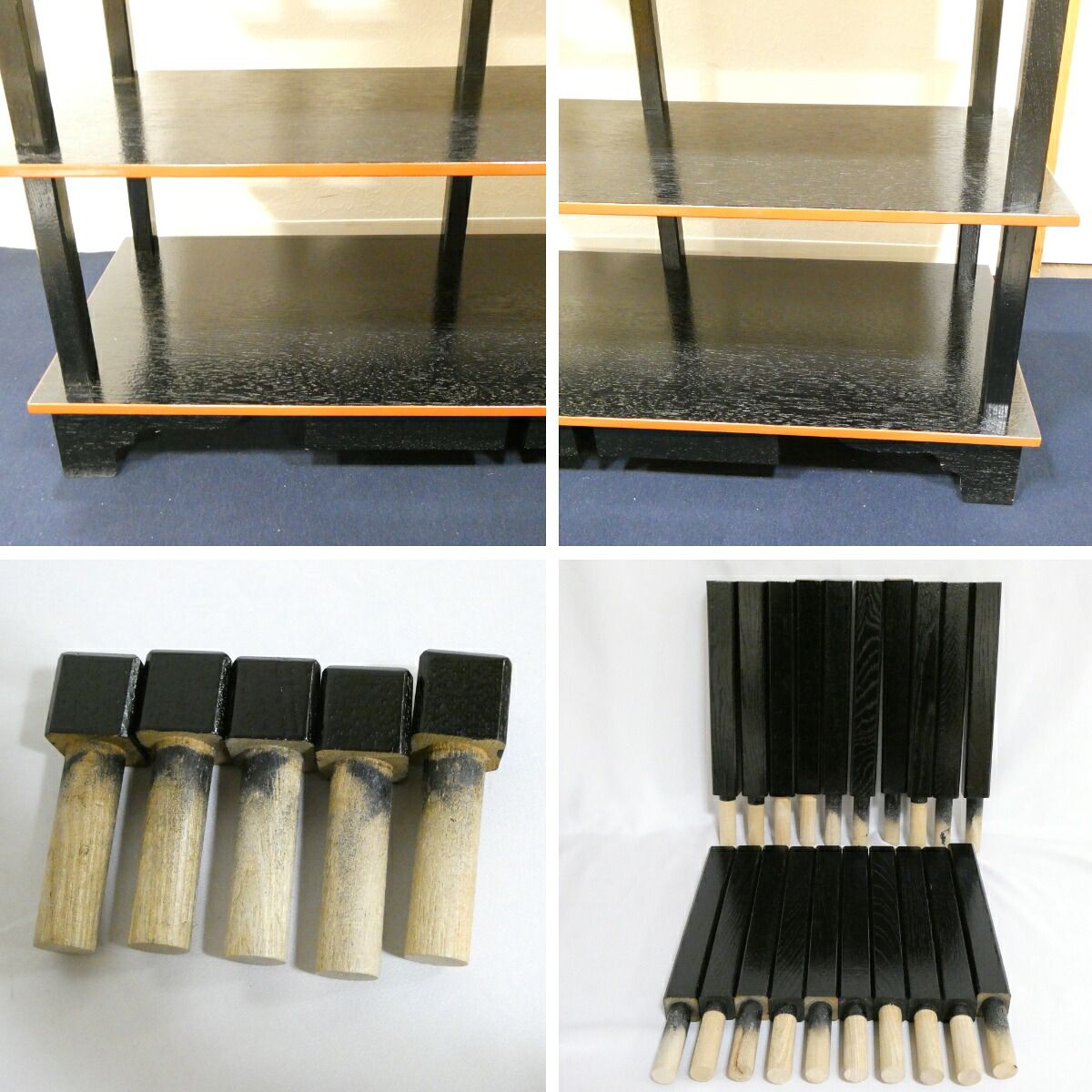 【引き出し付】懐石道具 木製組立式 五段配膳棚 水屋棚 紙箱入り 引き出し付】懐石道具 木製組立式 五段配膳棚 水屋棚 水谷棚