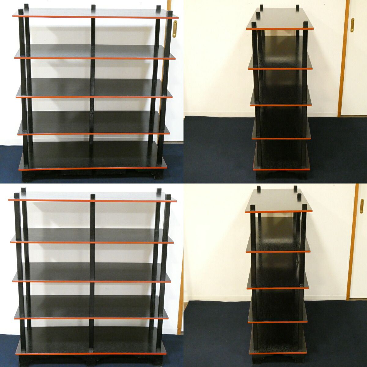 【引き出し付】懐石道具 木製組立式 五段配膳棚 水屋棚 紙箱入り 引き出し付 木製柱】懐石道具 木製組立式 五段配膳棚 （2）水屋棚 水谷