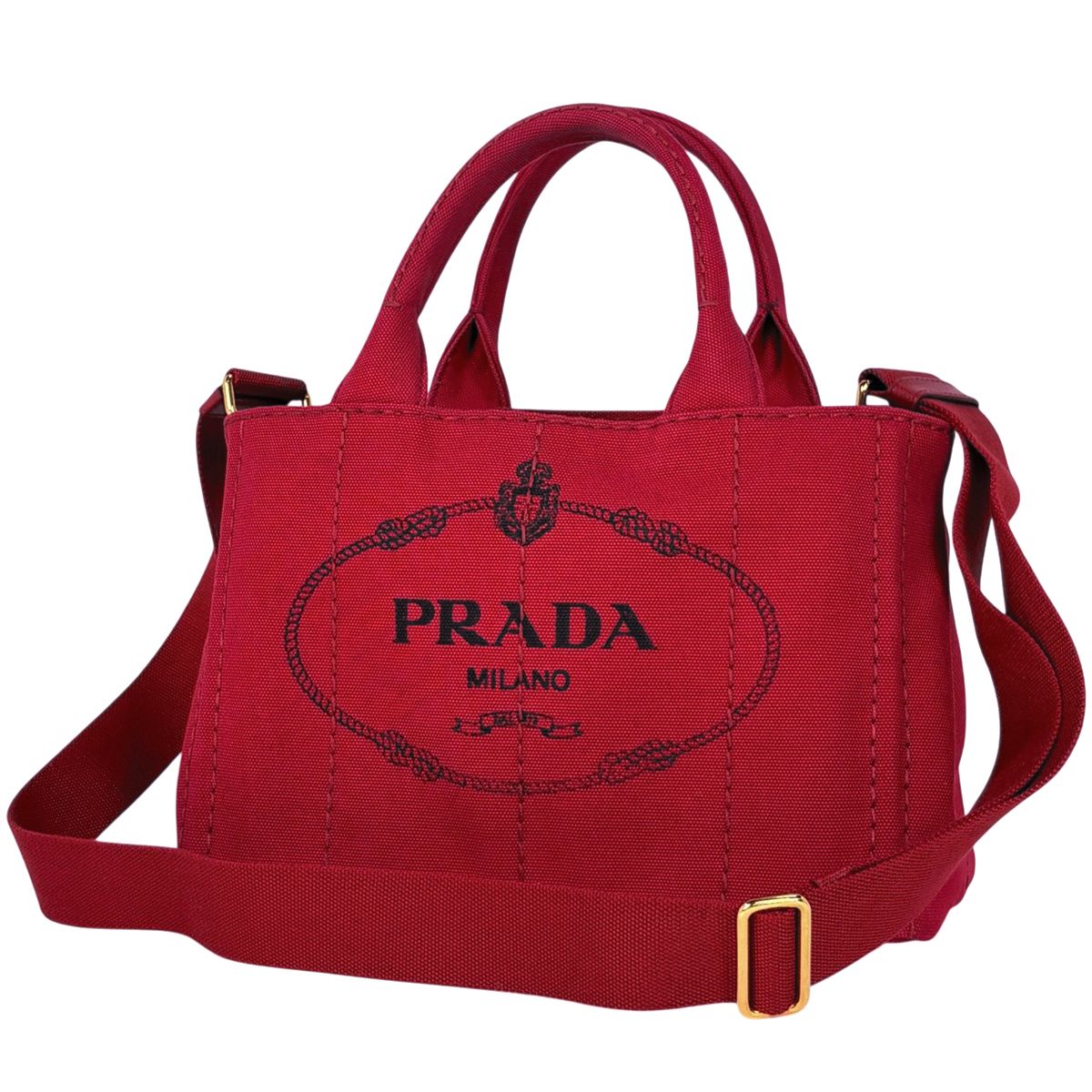 PRADA レッド カナパ　トートバッグ プラダ トートバッグ レッド PRADA カナパトート キャンバス 【公式通販】