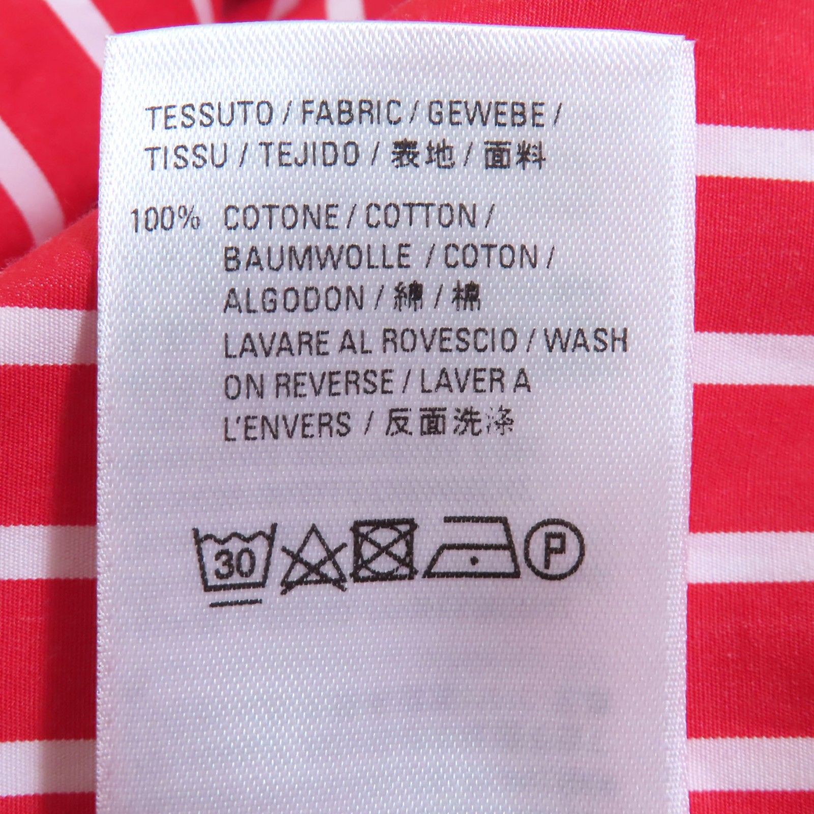 極美品◇BALENCIAGA バレンシアガ 576677 コットン100％ ストライプ柄 ノースリーブ シャツ ワンピース レッド ホワイト 32 伊製 正規品 極美品◇BALENCIAGA バレンシアガ 576677 コットン100％ ストライプ柄