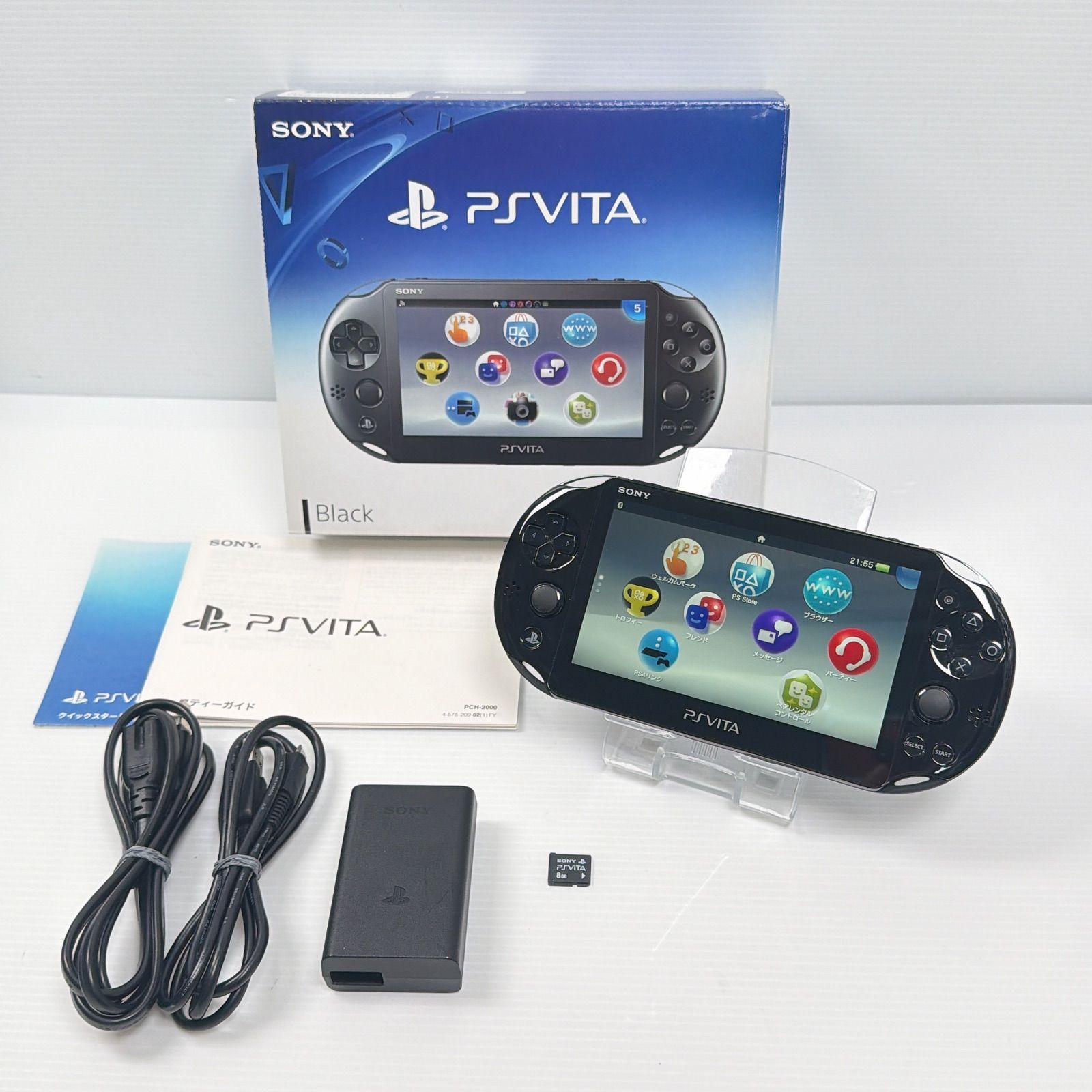 極美品 PSVITA PCH 2000 ブラック 純正8GBメモリーカード付き