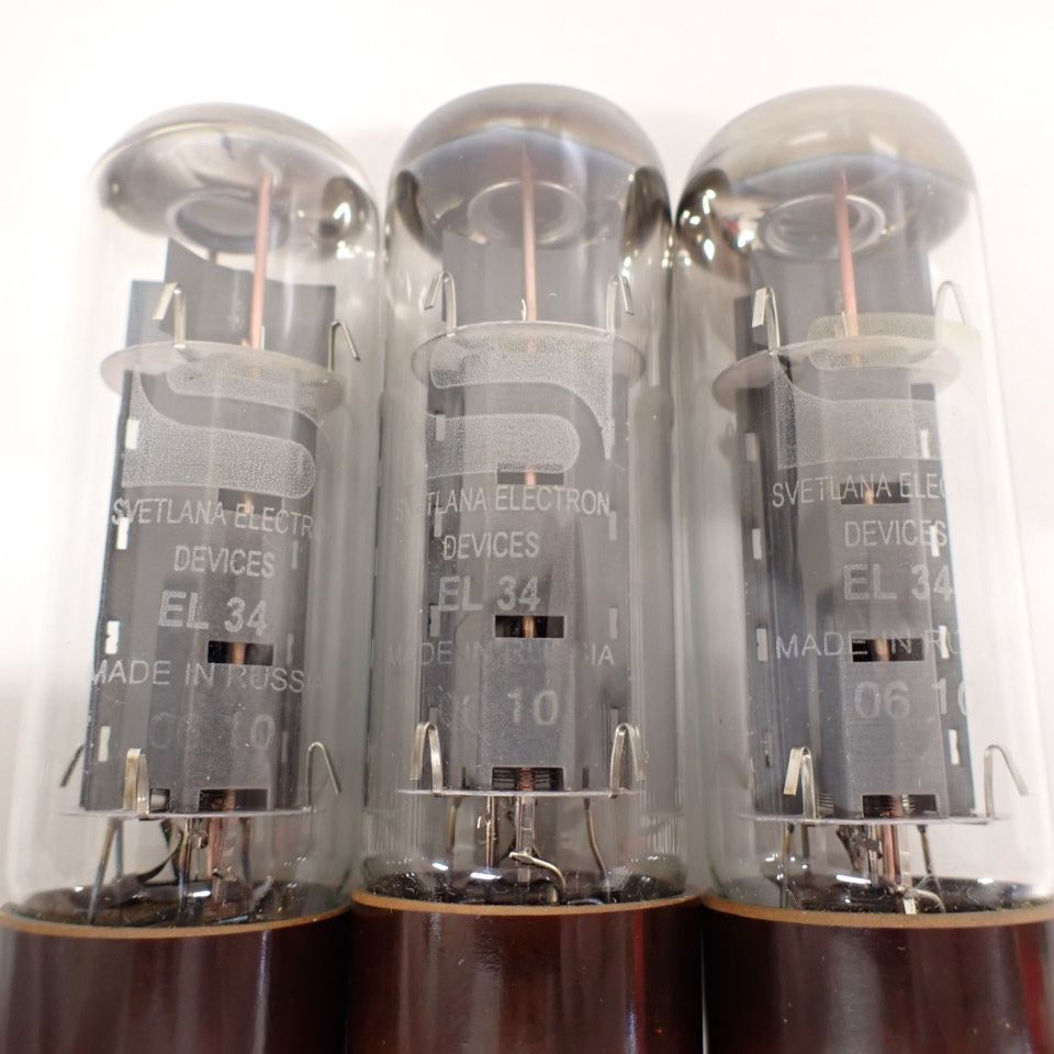 ∬ Svetlana EL34 3本 スヴェトラーナ 傍熱五極出力管 パワー管 真空管