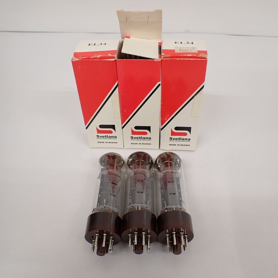 ∬ Svetlana EL34 3本 スヴェトラーナ 傍熱五極出力管 パワー管 真空管