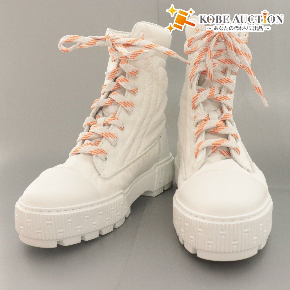 □ エルメス ショートブーツ 革靴 レザー フレッシュ エルメスワッペン