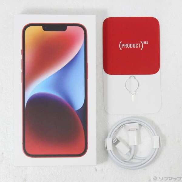 中古品〕 iPhone14 128GB プロダクトレッド MPV93J／A SIMフリー【262