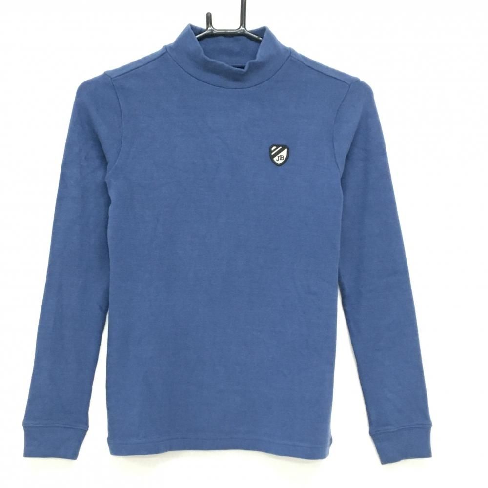 美品】ジャックバニー 長袖ハイネックシャツ ネイビー 微起毛 ワッペン