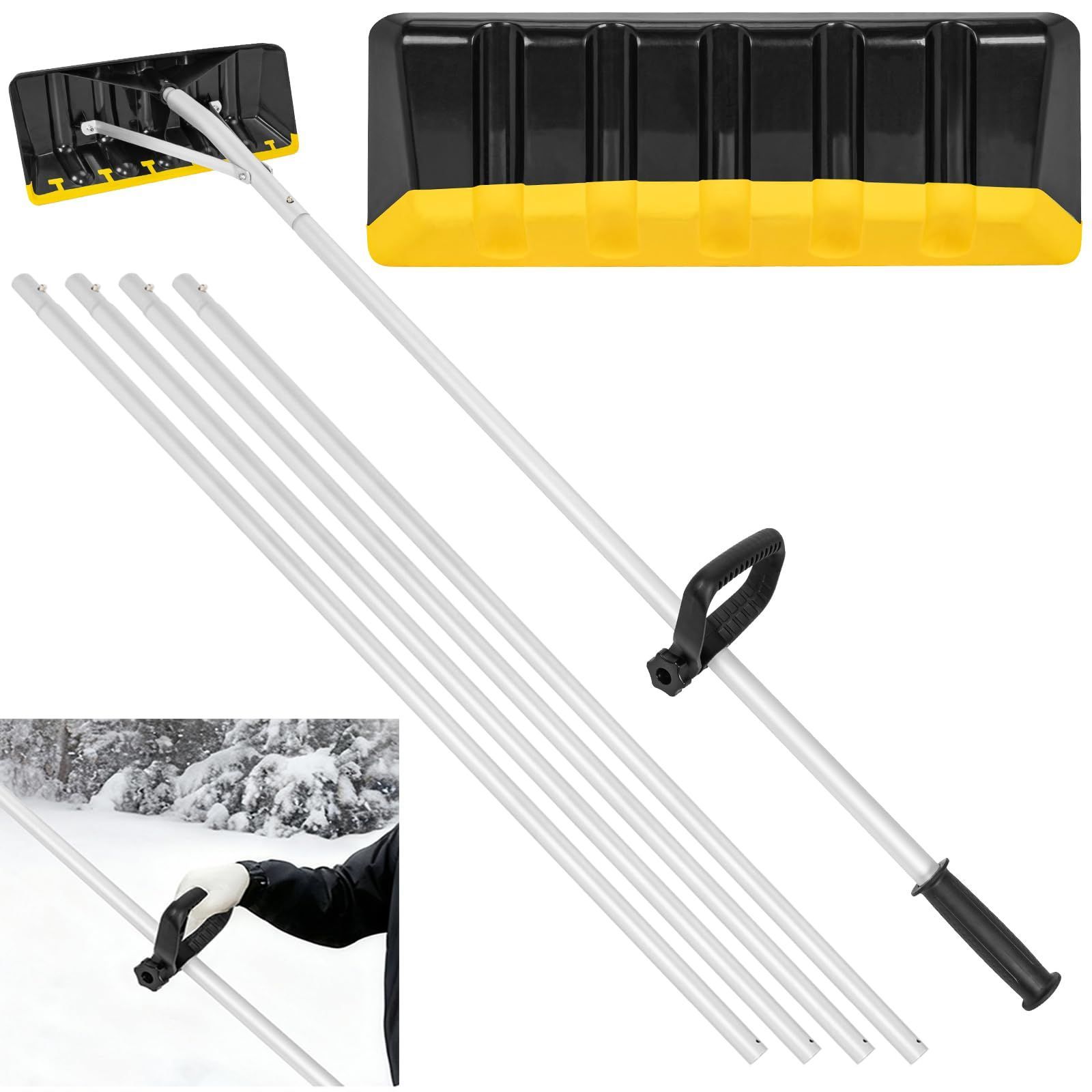 雪かき 雪庇落とし 屋根雪落とし ルーフレーキ 屋根 スノーレーキ 雪下ろし 伸縮 雪下ろし棒 アルミ製 1 4 6 1長さ調整 ロング雪落とし TORIBIO 積雪 除雪