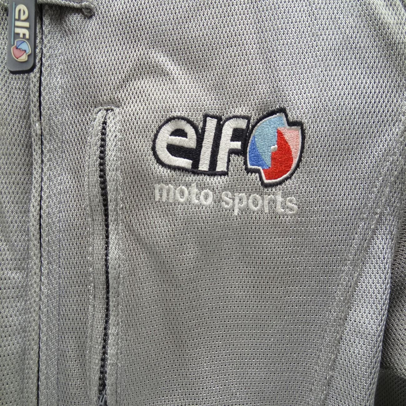 elf シルバー ジャケット Lサイズ elf エルフ メッシュジャケット シルバー Lサイズ パット入り バイク