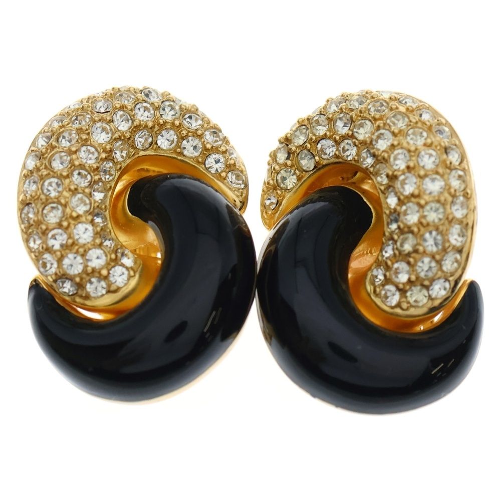 Christian Dior クリスチャンディオール ラインストーンイヤリング GP レディース